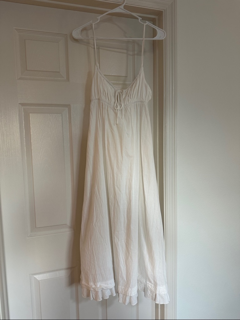Princess Polly White Cotton Midi Sundress with Spaghetti Straps